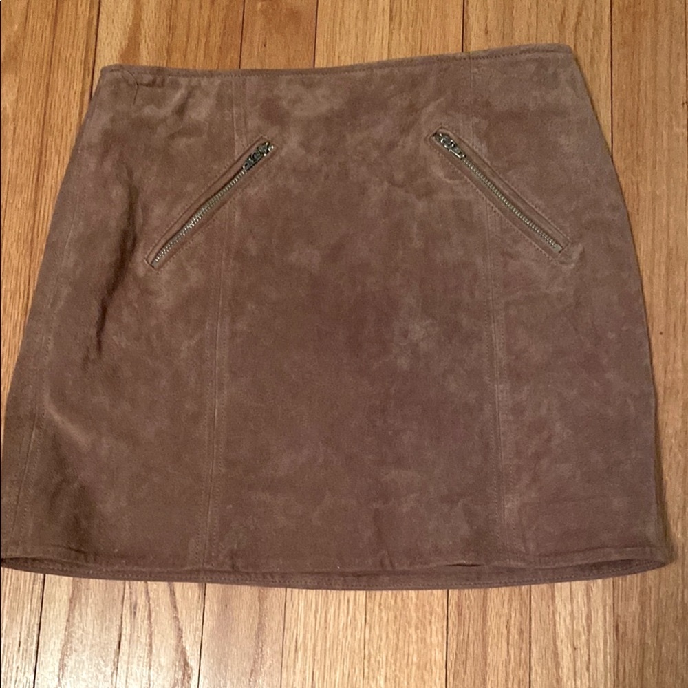 Blank NYC Brown Suede Mini Skirt